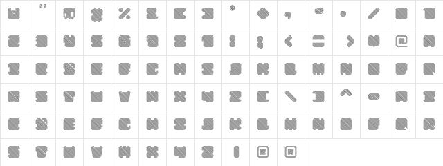 SHD TechnoType Italic Character Map