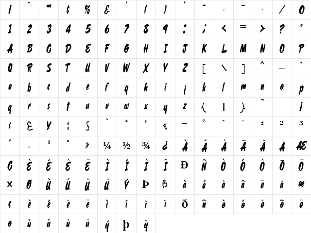 ShelmanFont49 Regular Character Map