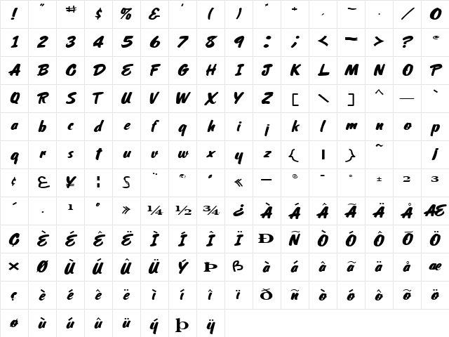 ShelmanFont49 Regular Character Map