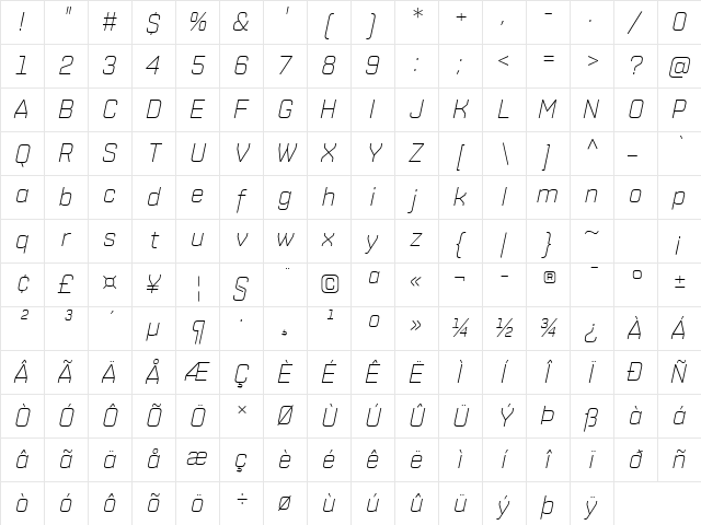 Shentox 5 Regular Character Map Shentox 5 Regular Character Map
