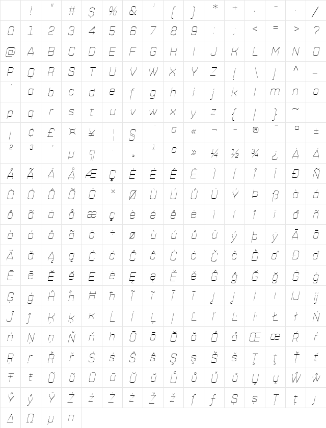 Shentox 3 Regular Character Map Shentox 3 Regular Character Map