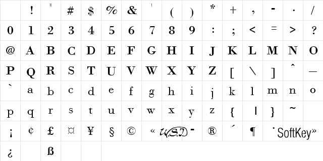 Nec Regular Character Map Nec Regular Character Map