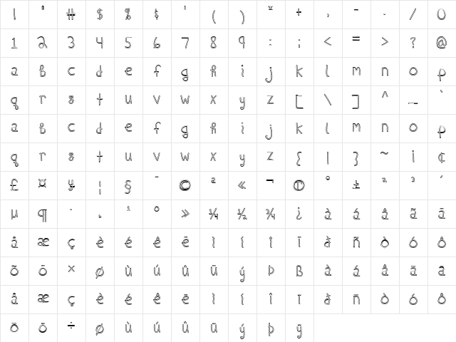 Ships In The Night (Outline) Regular Character Map