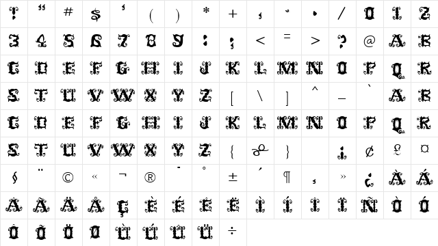 ShirlyUJest Regular Character Map
