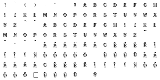 Showboat Regular Character Map