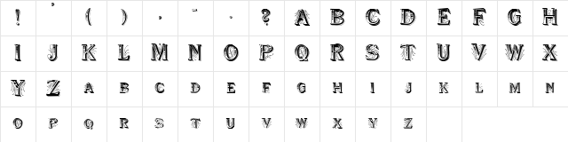 Showboat Regular Character Map