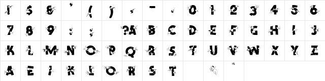 Shrapnel Normal Character Map Shrapnel Normal Character Map