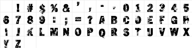 Shut'Em Down Regular Character Map