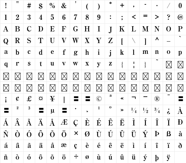 A-OTF Shuuei5 Std EB Character Map