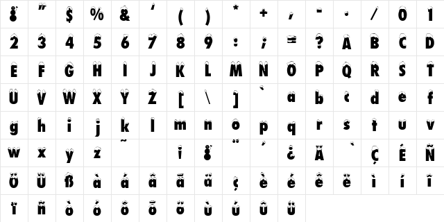 Schneehut Regular Character Map