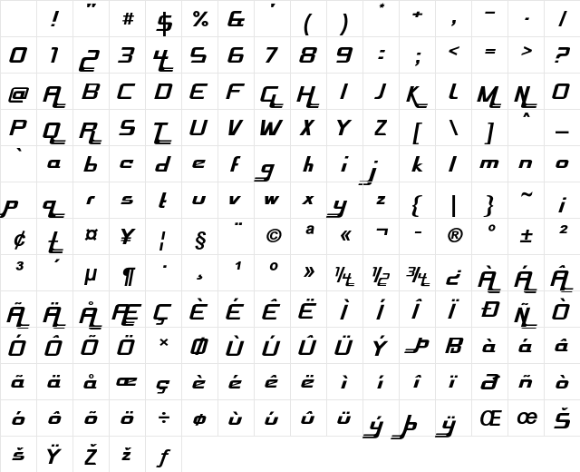Silkstream Bold Character Map Silkstream Bold Character Map