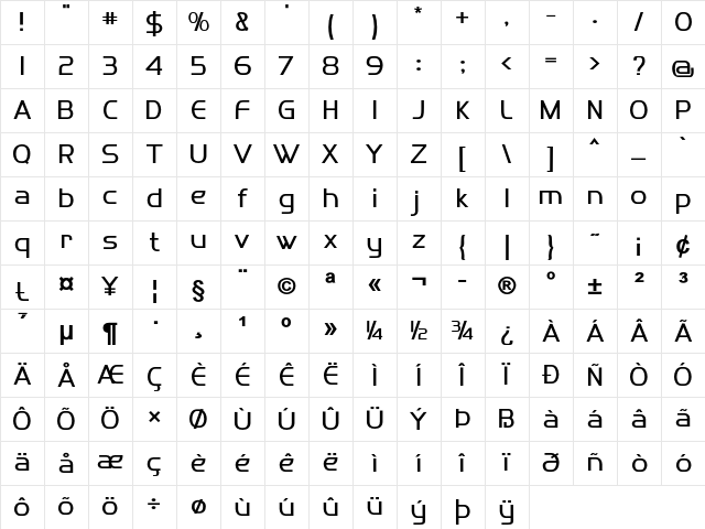 Silverfork Bold Character Map Silverfork Bold Character Map