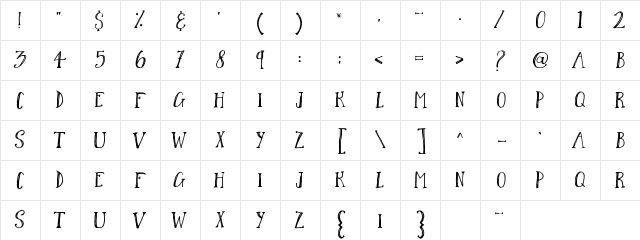 Silverwaves Regular Character Map