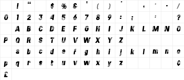 Simon Oblique Character Map