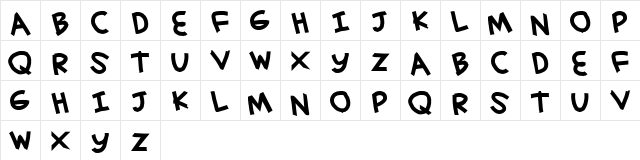 simplehand Regular Character Map