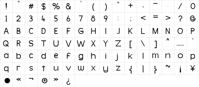 Simpleman Regular Character Map Simpleman Regular Character Map