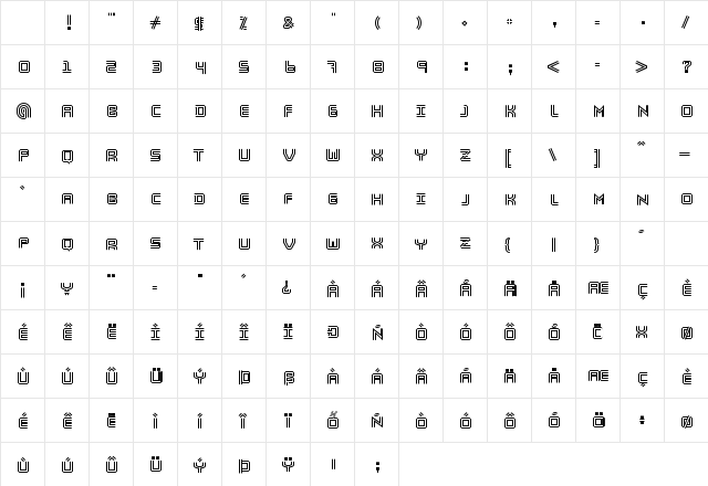 Simulacre Regular Character Map Simulacre Regular Character Map
