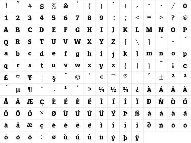 Siseriff LT Std Semibold Regular Character Map