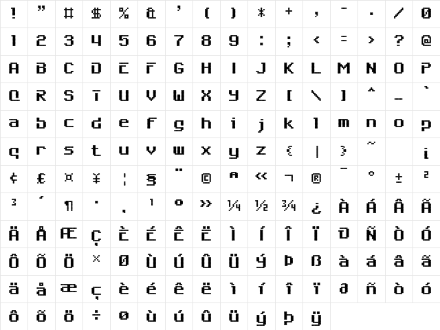 6809 Chargen Regular Character Map