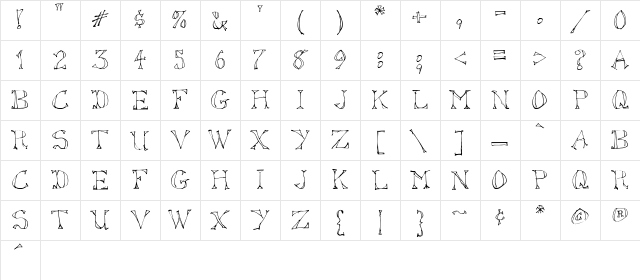 Sketched Out Regular Character Map