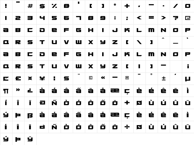 Neon AI Regular Character Map Neon AI Regular Character Map