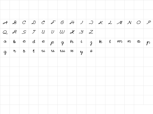 Sky liner Regular Character Map
