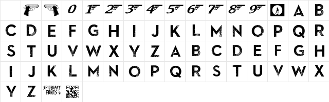 SkyFall Done Regular Character Map SkyFall Done Regular Character Map