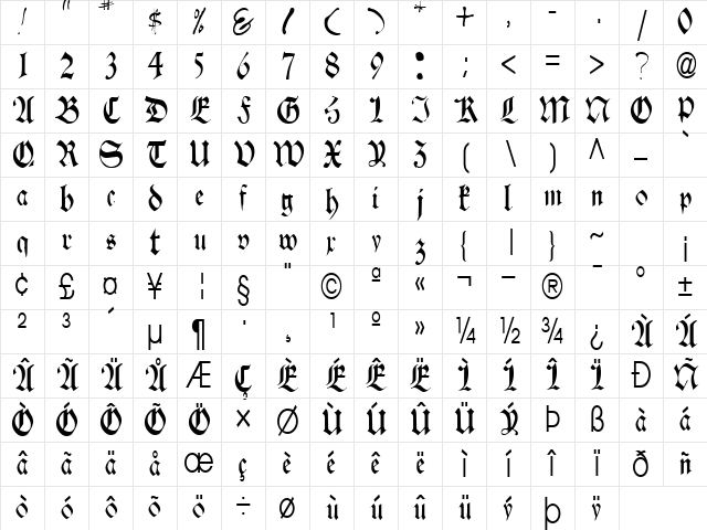 Slash Regular Character Map Slash Regular Character Map