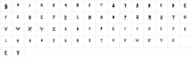 SlashThirty Regular Character Map SlashThirty Regular Character Map