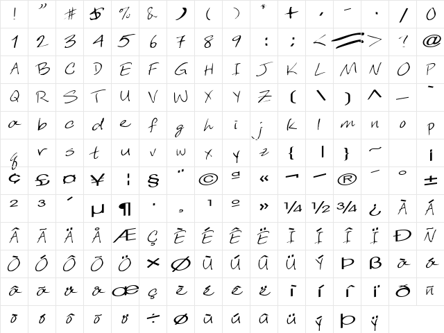 Sleep Regular Character Map Sleep Regular Character Map