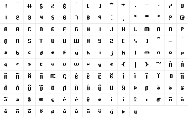 Slender Stubby BRK Normal Character Map Slender Stubby BRK Normal Character Map