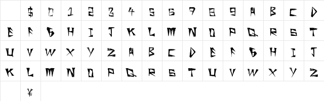 SlightRocking Regular Character Map SlightRocking Regular Character Map