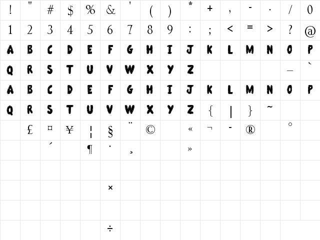 Slimeball Regular Character Map