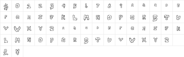 SlimeBawls Regular Character Map