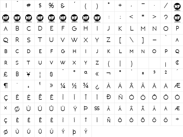 NEOTERIC Bold Character Map NEOTERIC Bold Character Map