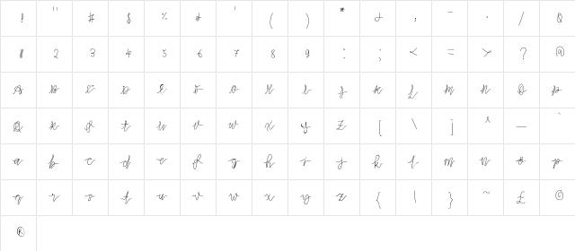 slowdance Medium Character Map slowdance Medium Character Map
