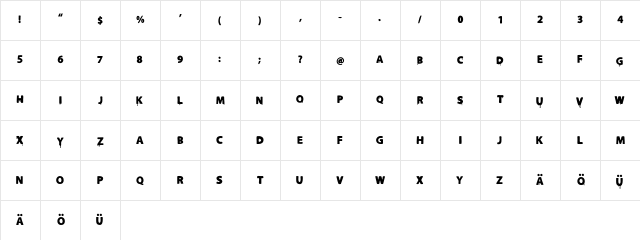 Slutotronic Bold Character Map Slutotronic Bold Character Map