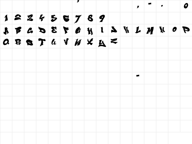 Smasher 312 Black Regular Character Map Smasher 312 Black Regular Character Map