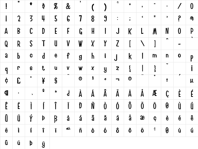 Smilage Regular Character Map