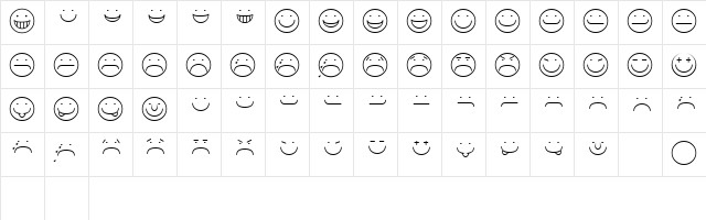 Smiley Regular Character Map
