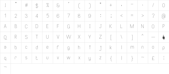 Smiley Regular Character Map