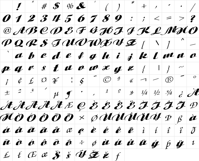 Smoke Regular Character Map Smoke Regular Character Map