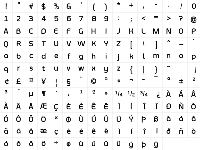 Smoolthan Bold Character Map Smoolthan Bold Character Map
