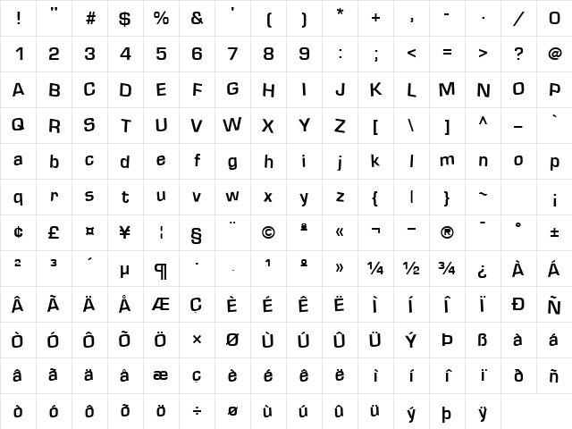 Soda Regular Character Map