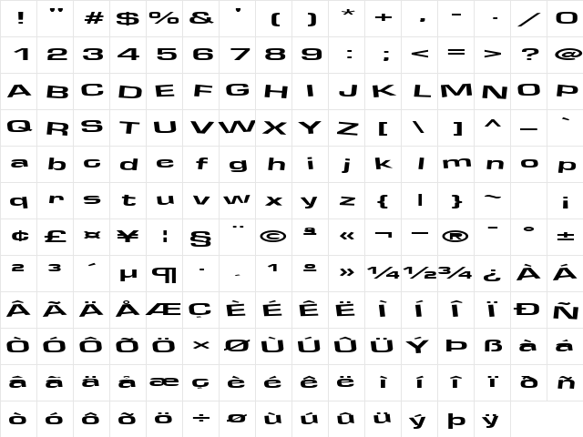 SodaJerk19 Regular Character Map
