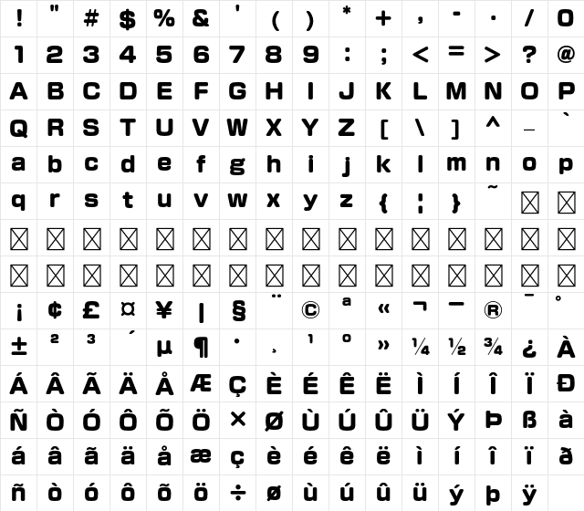A-OTF Soft Gothic Std U Character Map