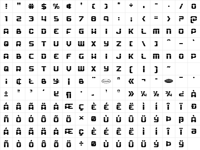 Soldier Laser Regular Character Map