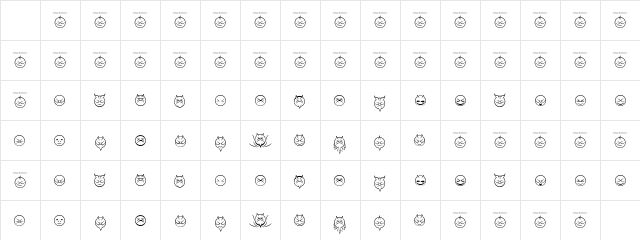 some devil faces Regular Character Map some devil faces Regular Character Map