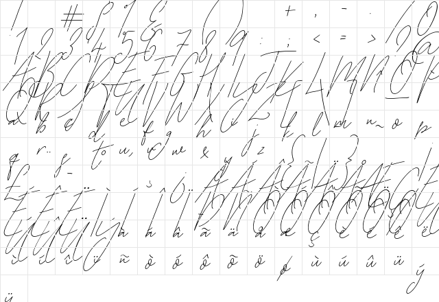 Song of the River Italic Regular Character Map