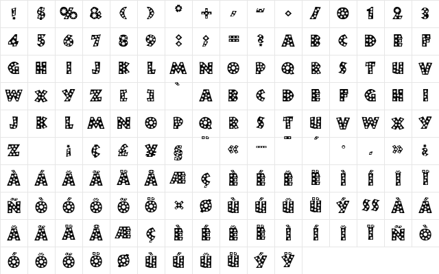 NeulandStar Regular Character Map